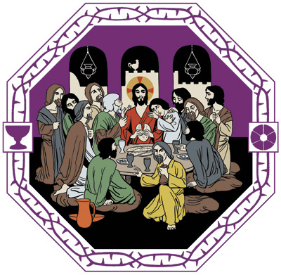 Jesus och lärjungarna kring nattvardsbordet